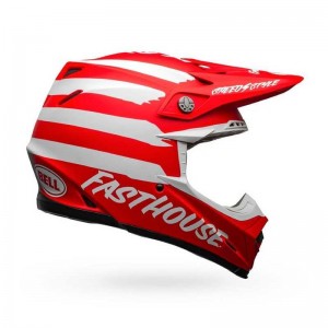Casque Bell Moto-9 MIPS FAST HOUSE Matte Rouge/Blanc