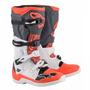 Botte Alpinestars Tech 5 White Grey Red Fluo