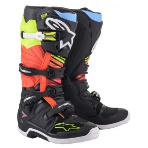 Botte Alpinestars Tech 7 Black Yellow Fluo Red Fluo