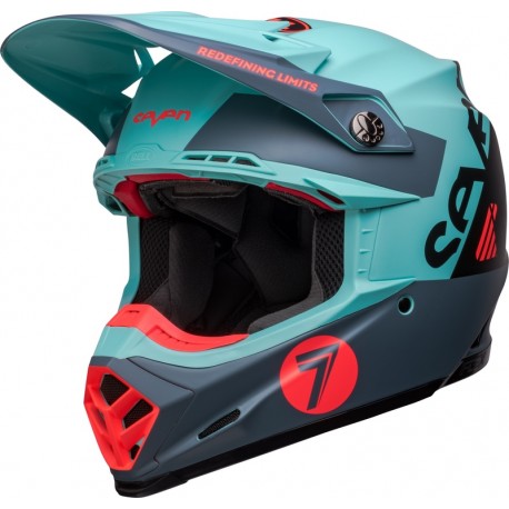 Casque Bell Moto-9S Flex Vanguard Seven Bleu Mat 2023