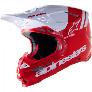 Casque Alpinestars Supertech S-M8 RADIUM 2 BRIGHT RED WHITE GLOSSY