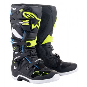 Botte Alpinestars Tech 7 Black Enamel Blue Yellow Fluo